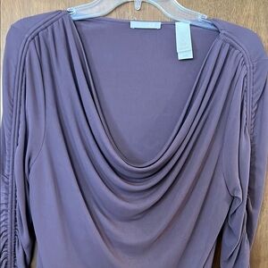 NWOT VTG LIZ Claiborne Light Purple Draped Silk Blend Top Size Medium